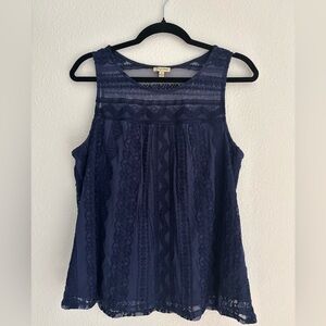 Women’s Navy Lace Tank Top